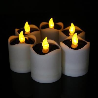 China Weddings Wholesale 6 Pcs Outdoor Waterproof Romantic Electric Solar Candles LED Tea Lights Candle Lights Emergency Night Light for sale