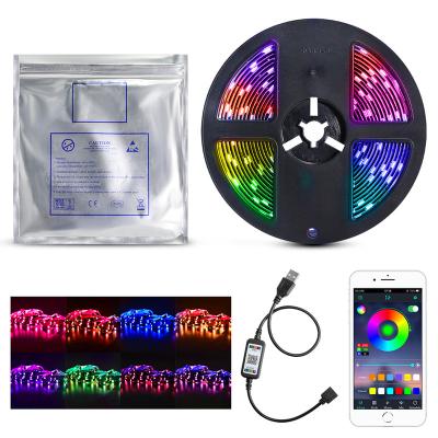 China High Quality 5V 5M Waterproof Flexible LED Strip Light 5V 5M Alexa Google Home Tuya Wifi LED Background LANDSCAPE 5050RGB TV LED Strip Light for sale