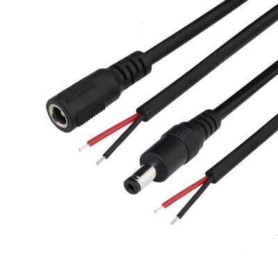 China Pure copper from no. 18 DVD Player Manufacturer DC Wire 0.5mm2DC5.5 Mains Cord 0.75/1.2mm2DC5.5 Bold Single Head Male for sale