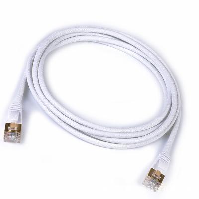 China OEM Eight Types Network Module Plate White Network Cable 3 Meters Thin Type Jumper CAT8 10 Gigabit Network Cable for sale