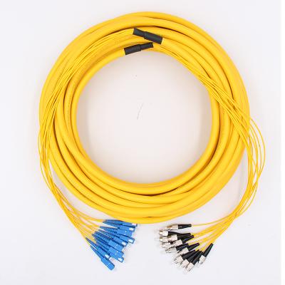 China Telecom SC-FC Communication SC-FC Integrated 12 Core 24 Core Bundle Singlemode Branch Fiber Optic Pigtail Cabling Group Tail Fiber Optic Jumper for sale