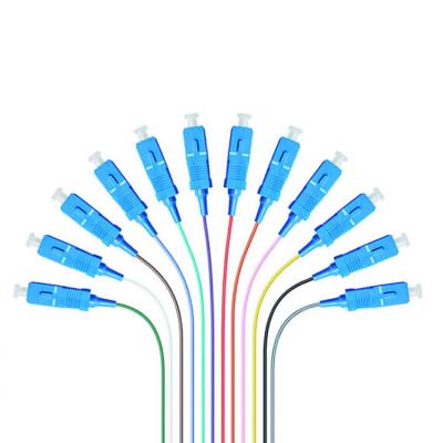 China Telecom Communication Carrier-Grade SC/LC/ST/FC 12 Core Bundled Pigtail Computer Room Singlemode Fiber Optic Patch Cord for sale