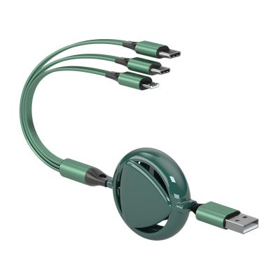 China Fast charging multi-functional cardioid telescopic data cable with one for three charging cables for sale