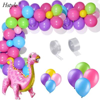 China 104 Pieces Eco-Friendly Dinosaur Girls Party Decorations Colorful Jungle Balloon Themed Kit For Girls Dinosaur Birthday Party Supply SET455 for sale