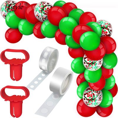 China New Year Christmas Balloons Arch Garland Kit Include Red Green Latex Balloons Confetti Balloons SET775 for sale