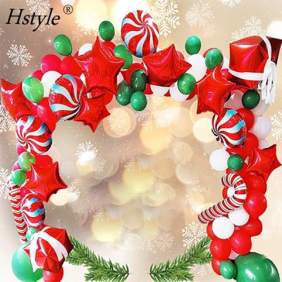 China Eco-Friendly Balloon Garland Arch Christmas Kit 172 Pieces Christmas Red White Candy Balloons Gift Box Balloons For Christmas Party Decors ST897 for sale