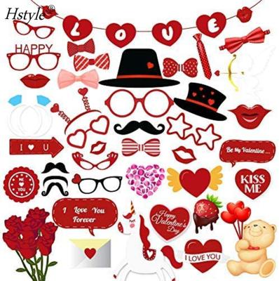 China Eco-friendly 41 Pcs Valentine's Day Photo Booth Props For Bachelor Party Bridal Shower Wedding Engagement Fiesta Hen Party PFB528 for sale