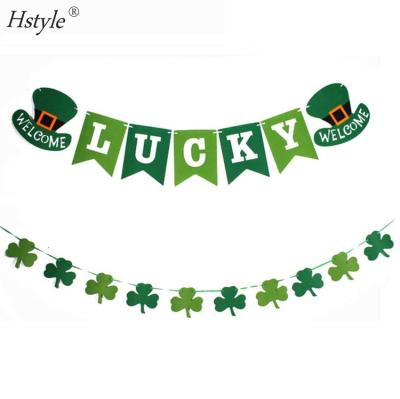 China Eco-Friendly Shamrock Lucky Felt Garland Banner For Events Irish Celebration St. Patrick's Day Party Theme Decorations SD376 for sale