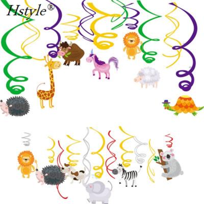 China Eco-Friendly Jungle Animals Hanging Swirl Decorations For Forest Theme Birthday Baby Shower Festival Party SD636 for sale