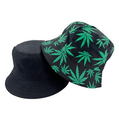 China Wholesale Durable Leaves Print Reversible Bucket Hat Custom Logo Cotton Bucket Hat Women Men Fisherman Bucket Cap for sale