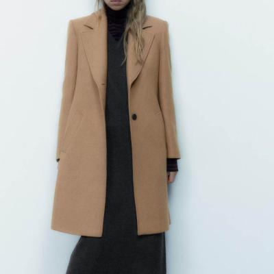 China 2022 winter hot new news women's casual sale thin woolen woolen fall coat women's single breasted thin overcoat breathable for sale