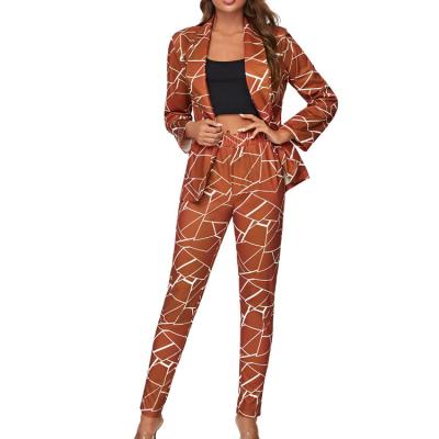 China 2022 Wholesale Breathable Fall Casual Blazer Suits Set For Women Ladies Female Suits Office Blazer And Pant Set for sale