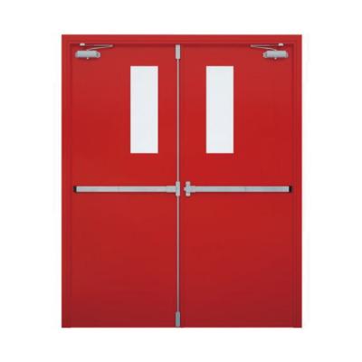 China Modern High Quality Certified Rated Glazed Exit Door Fire Metal Steel With Safety Glass Interior Doors Swing Finished for sale