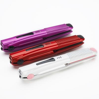 China Cordless Hotel Hair Straightener Curling Iron Tools Curly Dual Use Thermostatic Filling and USB Straightener for sale