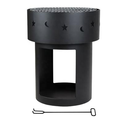 China New Design Round Shape Metal Hearting Fire Pit Burning Pit Simple Outdoor Black Wood Iron Firepits for sale