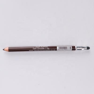 China Easy-to-color wooden cuttable chocolate color pencil dark eyeliner waterproof with brushes for sale