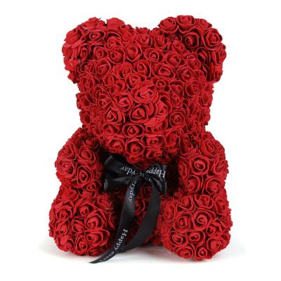 China Valentine's Day Artificial Flower 25cm Environmental Teddy Bear Flower Rose Gift for sale