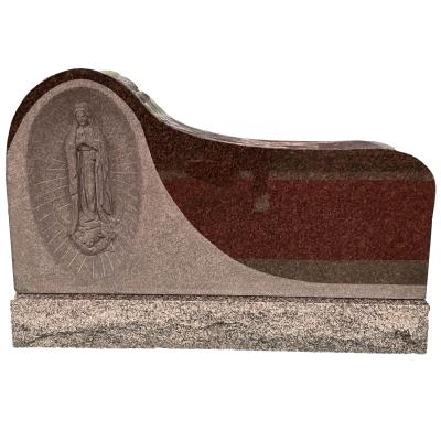 China American ON SALE! ! ! China Hot Sale American Style Red Granite Headstone With Sanded Carving Mary Monunment for sale