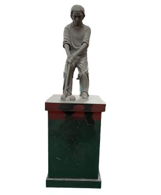 China Modern Sand Carving A Golfer Statue Granite Stone Monument For Cemetery for sale