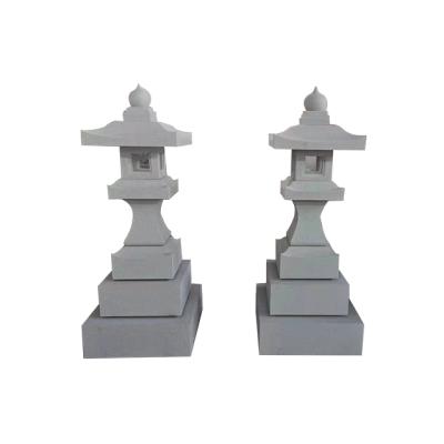 China Lantern Shizen Japanese Style Cemetery Gray Granite Stone Traditional Monuments for sale