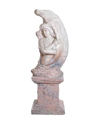 China Beautiful Modern Decorate Lady Marble Hand Sculpure Large Moon Statue for sale