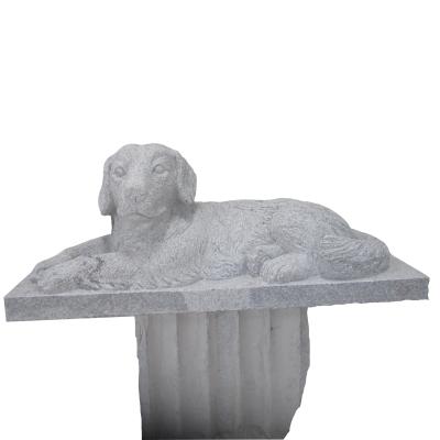 China Hand Working Traditional Gray Granite Stone Carving Dog Statue for sale