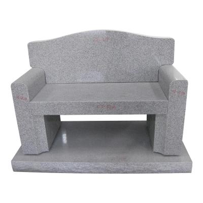 China Traditional grantie stone with support and seat and back garden bench for sale