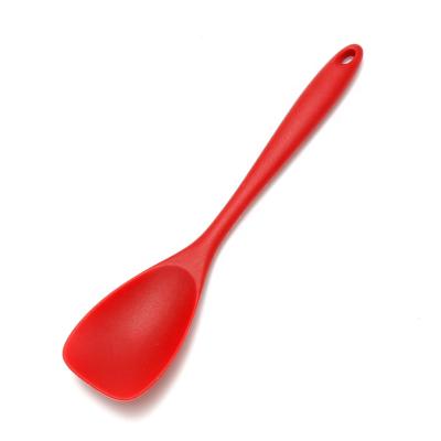 China Viable Food Grade Silicone Salad Spoon Utensils Nonstick Red Single Silicone Cooking Tools Kitchen Easy Tool for sale