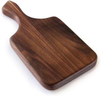 China Sustainable Sleek Black Maple Acacia Wood Dish Meat Cutting Plate Small Chops Cutting Board for sale