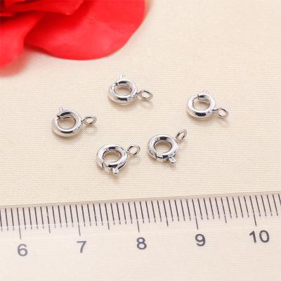 China Korean Round Copper Spring 6mm Stainless Steel Clasp For Jewelry Making,Wholesale Metal Rope Ends Clasp for sale