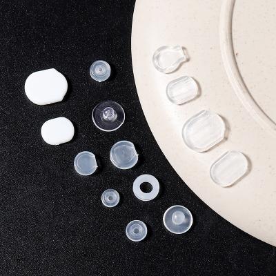 China White Crystal Silicone Earring Environmental Jewelry Prevent Stick In Pain Pad Cushion for sale