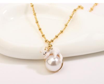 China CLASSIC Fashion Gold Plated Freshwater Pearl Enamel Accessories Necklace for sale