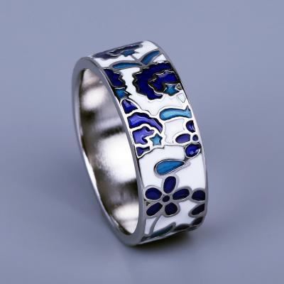 China CLASSIC Enamel Jewelry Wholesale Ring Sterling Silver 925 Enamel Ring Jewelry for sale