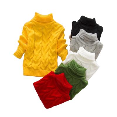 China Anti-Shrink Ms-39 Wholesale Many Solid Color Children Winter Long Sleeve Knitting Cotton Cable Vintage Kids Girls Turtleneck Sweater for sale