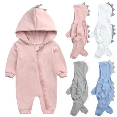 China Casual Ms-28 Hot Selling Dinosaur Hooded Baby Jumpsuit Romper Long Sleeved Cotton Baby Clothes Boys Girl 0-3 Month for sale