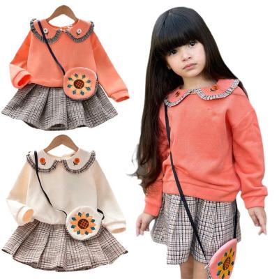 China Anti-wrinkle Ms-49 2023 Kids Baby Dress Sets Children Girls Korean Sweater + Pleated Skirts Baby Winter Clothes Set for 1 to 5 Years for sale