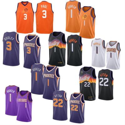 China Breathable Suns3# Paul #1 BookerBooker 22# Ayton Basketball Jersey Embroidery Basketball Tank Top Wholesale for sale