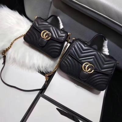 China GENUINE LEATHER single shoulder bag new classic fashionable wild cowhide chain cross - body doubleGHigh-end luxury women's handbag for sale