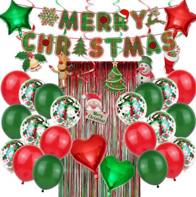 China Gift Toy 32pcs Merry Christmas Foil Balloons Happy New Year Balloon Combination Party Festival Decoration Santa Claus for sale