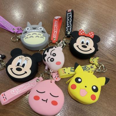 China The Other Mickey Stitch Bag Totoro Crayon Shin-chan Child Coin Purse Cartoon Key Chain Cute Anime Wallet Silicone Design With Strap for sale