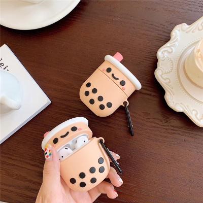 China Hot Sale 3D Bubble Tea Silicone Earphone Luxury Earphone Case Cover Device for Airpod pro for Airpods 2 for sale