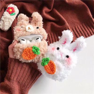 China For Newest Wholesale Cute Plush 3D Earphone Knitting Animals For Airpods Case Decoration Portable Earphone Cover for sale