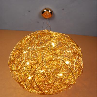 China Modern Aluminum Wire Round Ball Lighting Hanging Pendant Light for sale