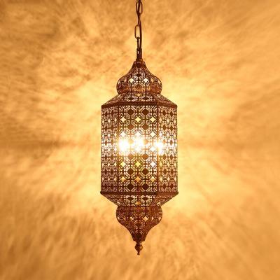 China Simple Morocco Lanterns Iron Hollow Out Islamic Chandeliers Custom Hotel Restaurant With Morocco Bronze Chandeliers&Pendant Lights for sale