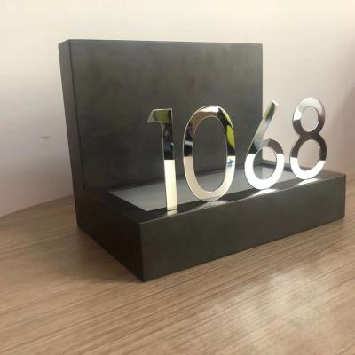 China Hotel 8W Square Door Number Modern Custom Wall Light Simple Silver Stainless Steel LED Wall Light for sale