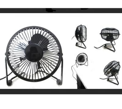 China Metal air cooling personal mini electric 4 inch desk and table fan with USB à venda