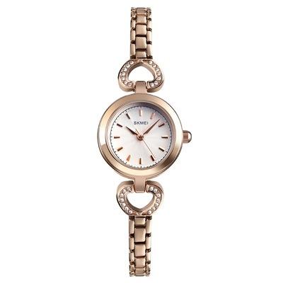 China Women Skmei 1408 Luxury Quartz Waterproof Watches Rose Gold Stainless Steel Band 3ATM Fashion Women Wristwatch for Ladies for sale