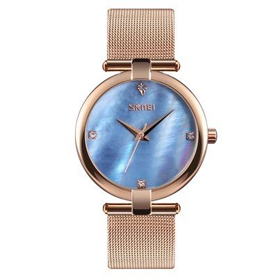 China Women Skmei 9177 Luxury Casual Rose Gold Stainless Steel Strap Ladies Quartz Watch Ladies Synchronize Wristwatches Relogio Feminino for sale