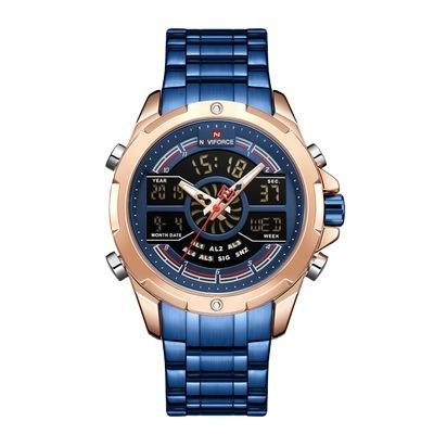 China NAVIFORCE 9170 Automatic Date Watch Men Wrist LED Digital&Quartz Luxury Waterproof Military Wristwatches Relogio Masculino for sale