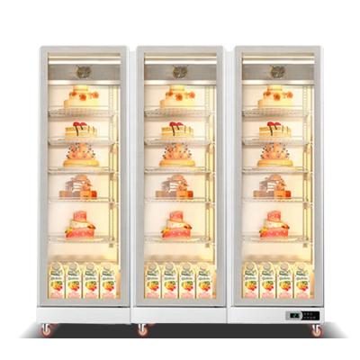 China New Design Three Vertical Glass Door Drink Display Cake Display Showcase Chiller for sale